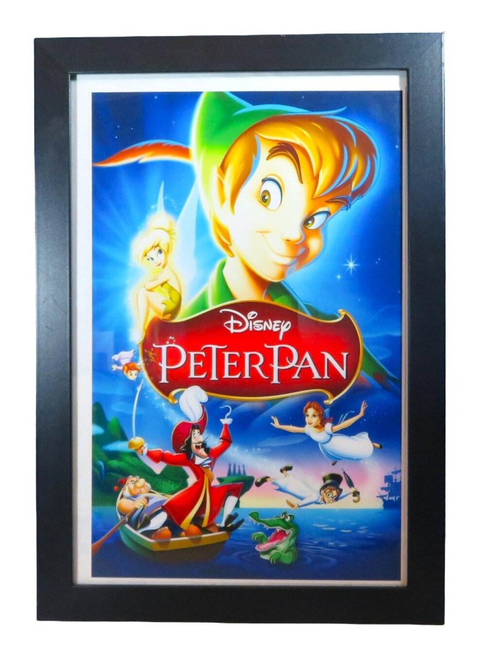 Walt Disney Peter Pan Framed Art Print Tinkerbell, Wendy, Crocodile 20 X 14"